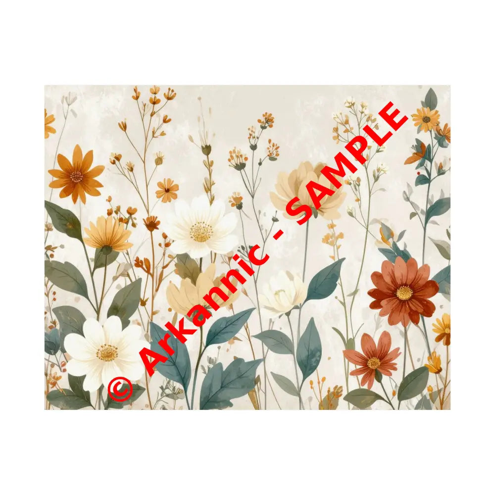 Wildflower Harmony: Botanical Watercolor Illustration Late Summer Floral Composition Poster 20″ x 16″ Poster