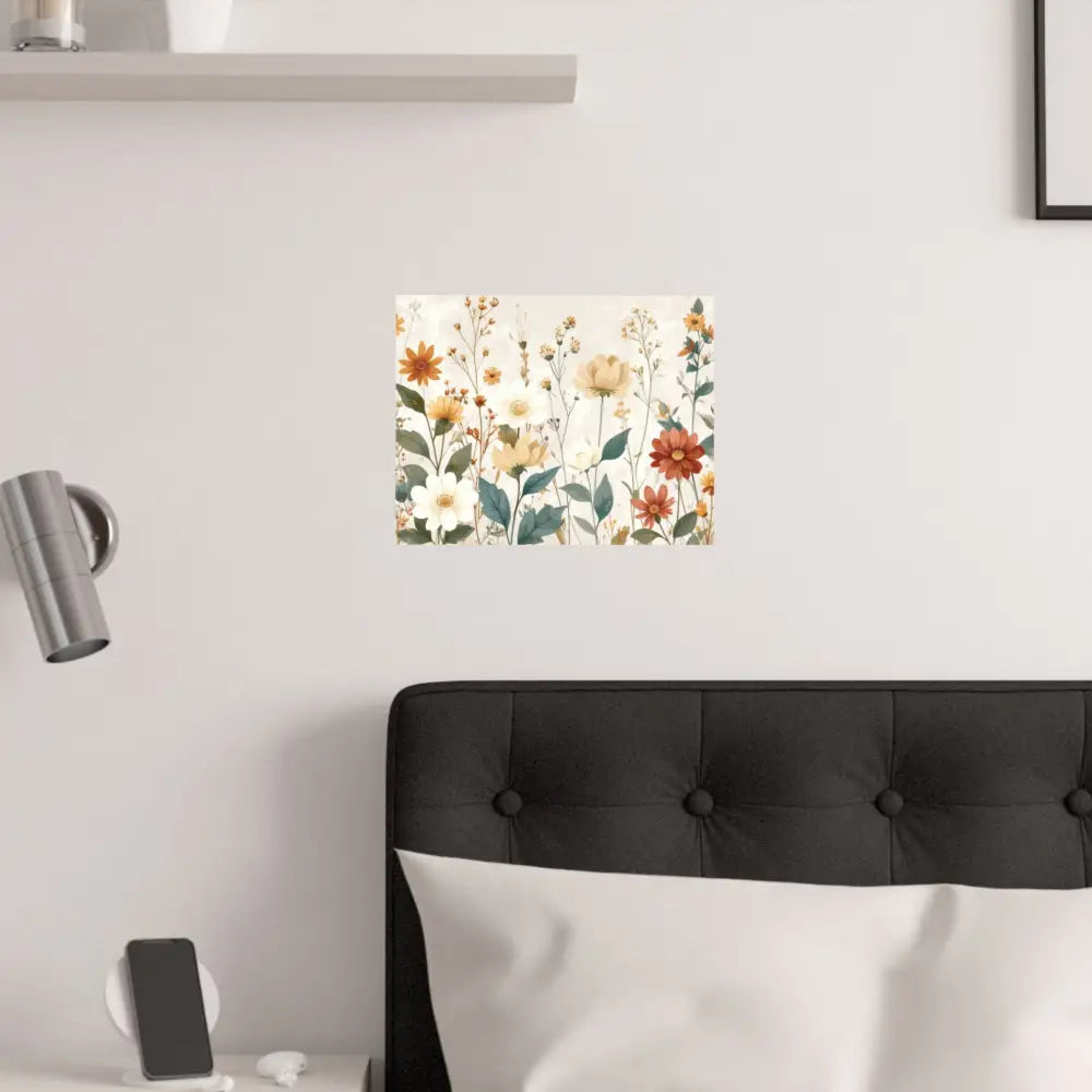 Wildflower Harmony: Botanical Watercolor Illustration Late Summer Floral Composition Poster Poster