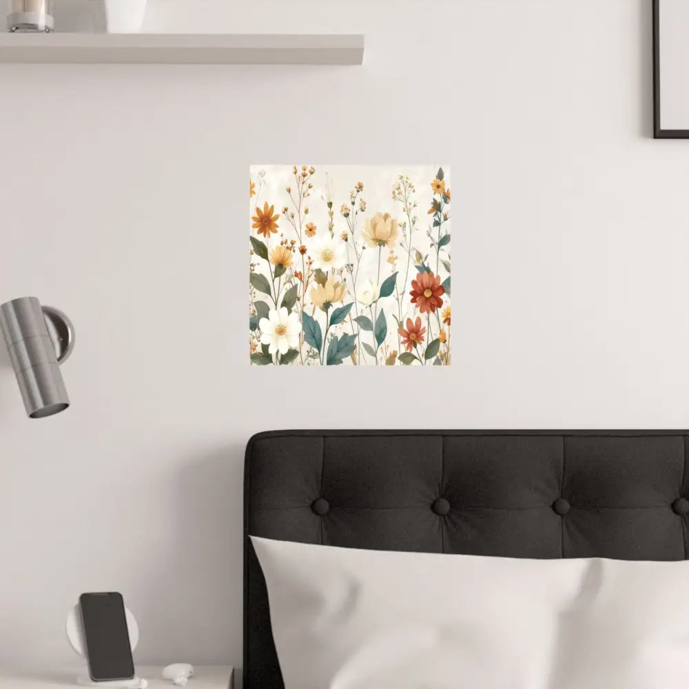 Wildflower Harmony: Botanical Watercolor Illustration Late Summer Floral Composition Poster Poster