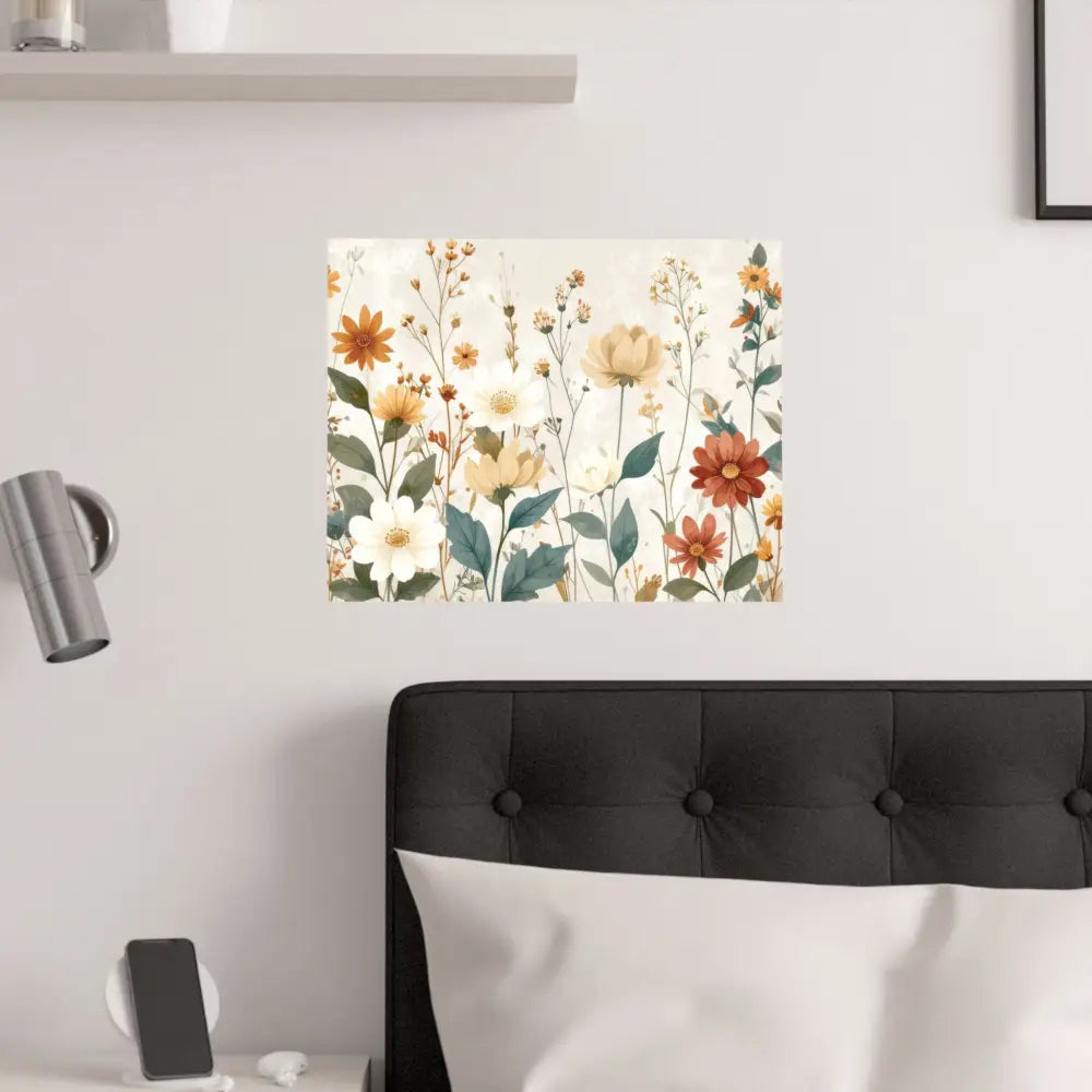 Wildflower Harmony: Botanical Watercolor Illustration Late Summer Floral Composition Poster Poster