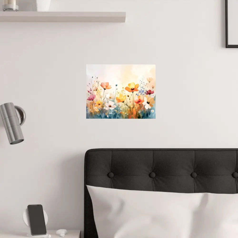 Wildflower Symphony: Summer Meadow in Bloom Luminous Watercolor Landscape Poster Poster